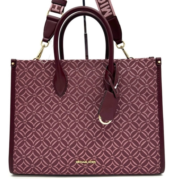 Michael Kors Medium Mirella Tote Bag Ox Blood Multi (NWT) - Picture 1 of 12